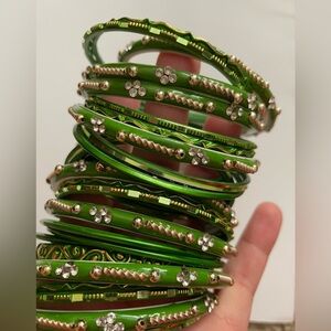 Elegant Green Bangles Set